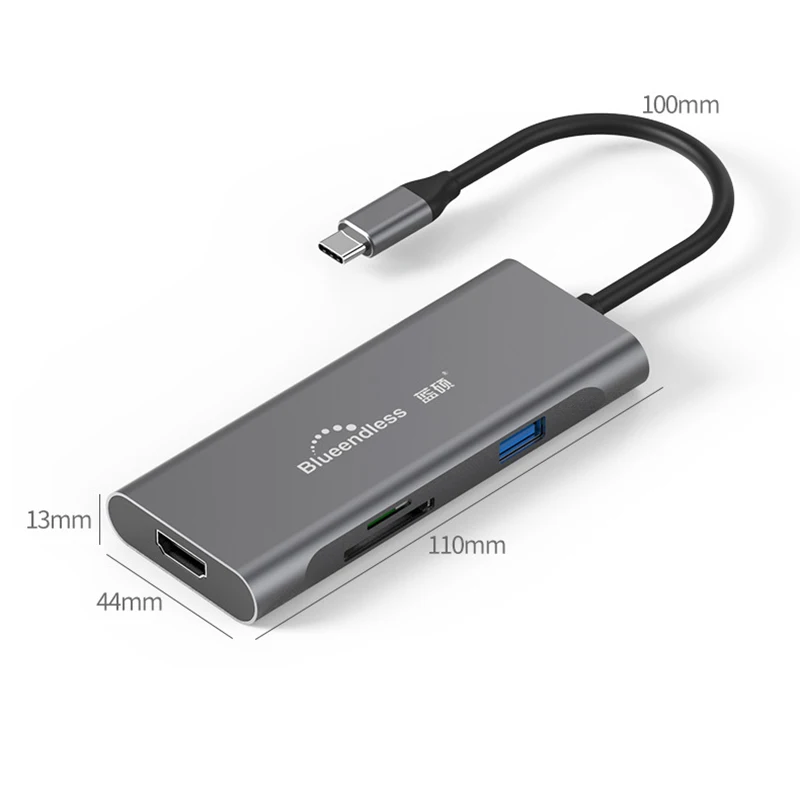 9 в 1 type C док-станция для ноутбука USB 3,0 HDMI TF LAN PD usb-хаб для Macbook huawei XiaoMi DELL Surface lenovo Dock