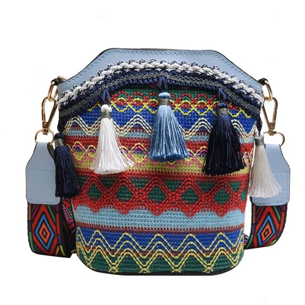 

Women's Shoulder Diagonal Bag Ethnic National Style Small Square Pack Women's Wild Tassel Handbag