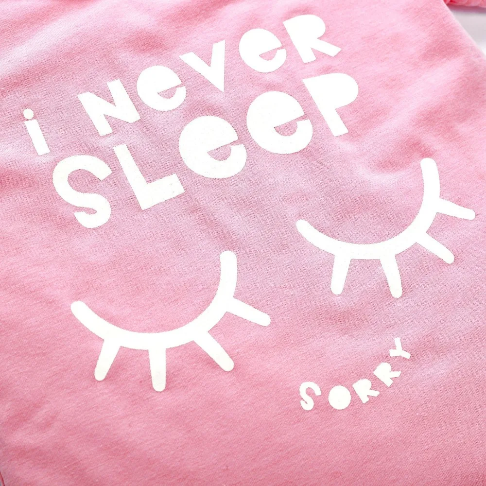 2018 комплект одежды для девочек изысканные комплекты розовая футболка с надписью