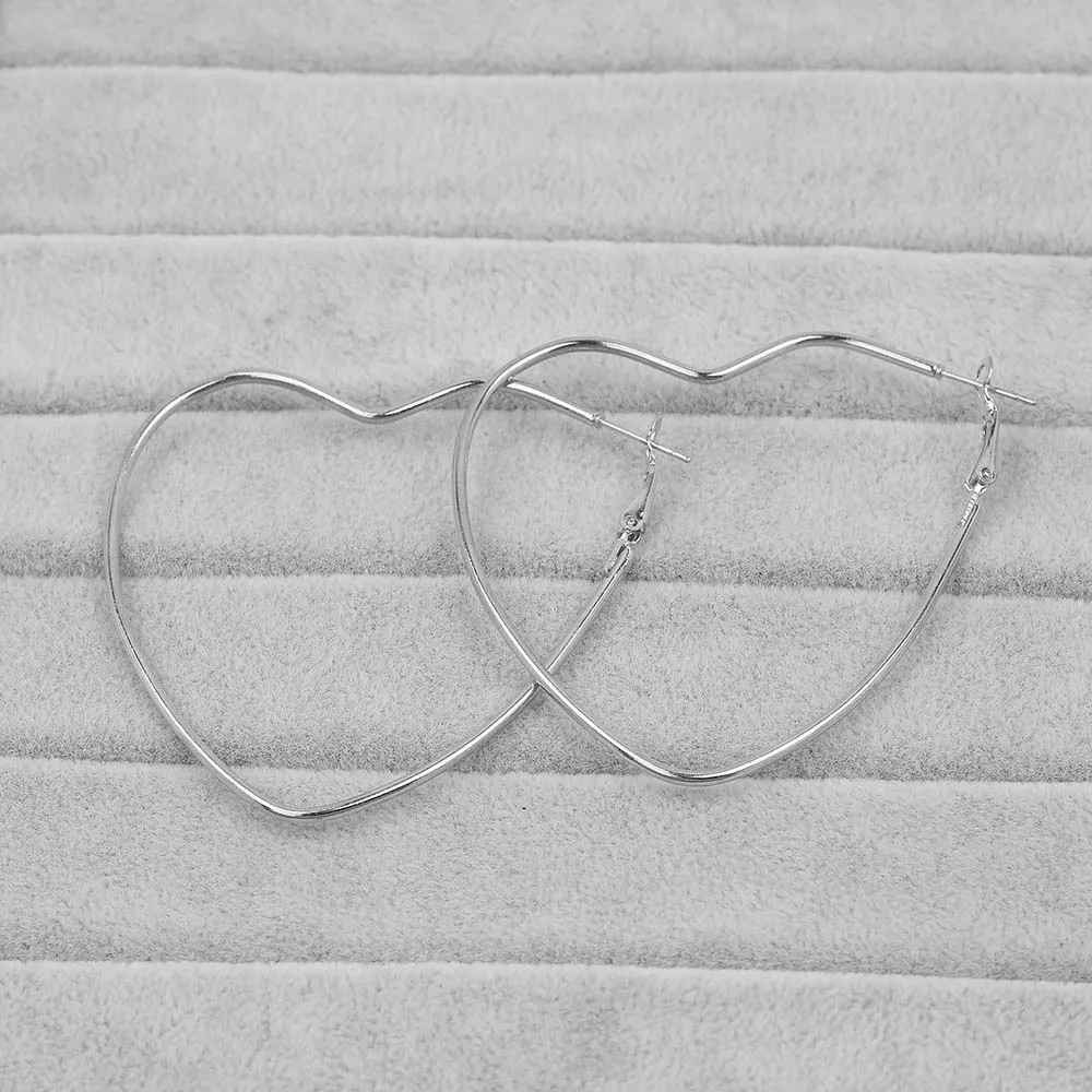 Silver Heart BLIJERY/модные серьги-кольца в геометрическом стиле для женщин и девочек, ювелирные изделия в стиле панк, золотые, серебряные цвета, сережки-гвоздики, Femme - Окраска металла: Silver Heart