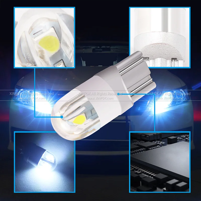 2 шт. автомобильные габаритные огни T10 W5W лампы постоянного тока 12 В белый