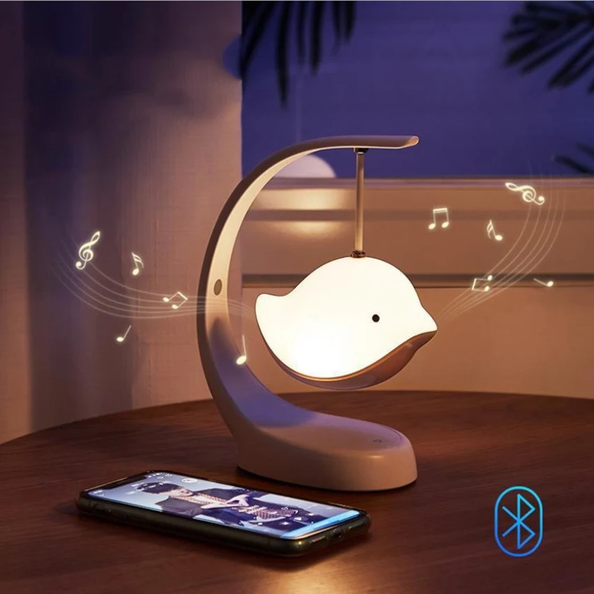 

USB Powered Bird Night Lights Bluetooth Music Speaker Lamp Bedside Creative Romantic Dream Table Lamp Valentine's Day Birthday