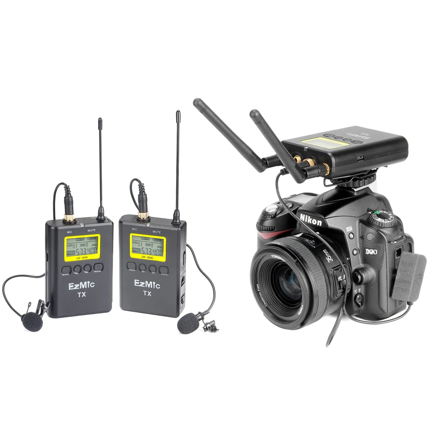 Беспроводной петличный микрофон для камеры UHF 100 каналов лацканый DSLR-камер iPhone Canon