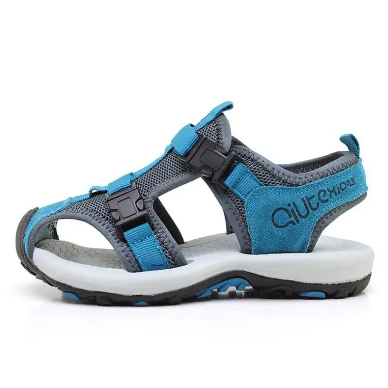 Сандалии детские кожаные для мальчиков и девочек модные пляжные босоножки