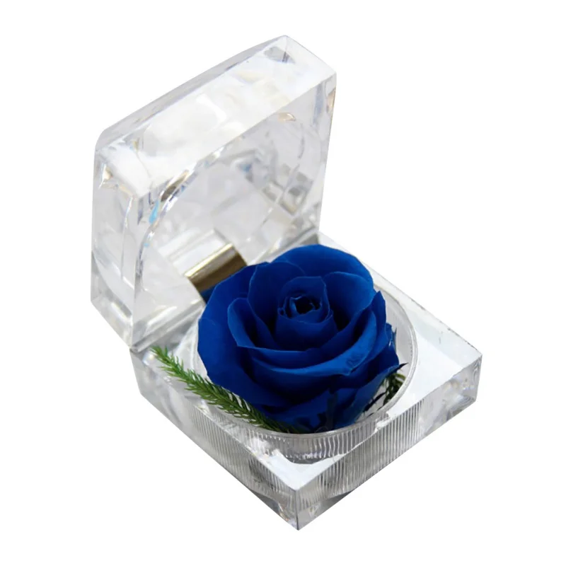 Нежный вечный цветок красная роза предложение кольцо коробка Рождество День