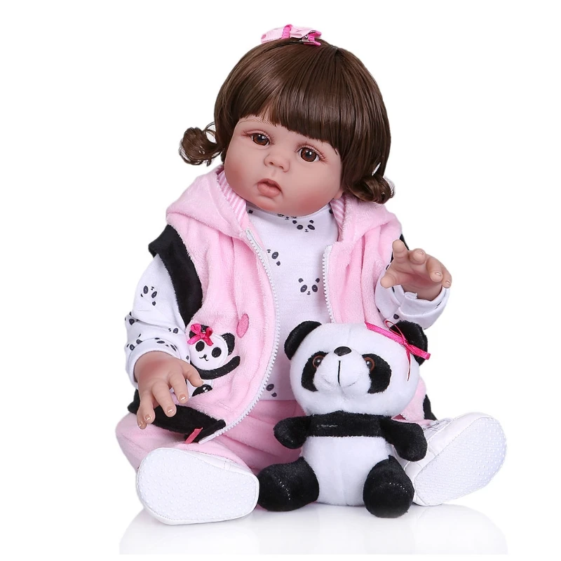 

18 Inch Looking Lifelike Realistic Baby Silicone Newborn Care Soft Body Toy L5YF