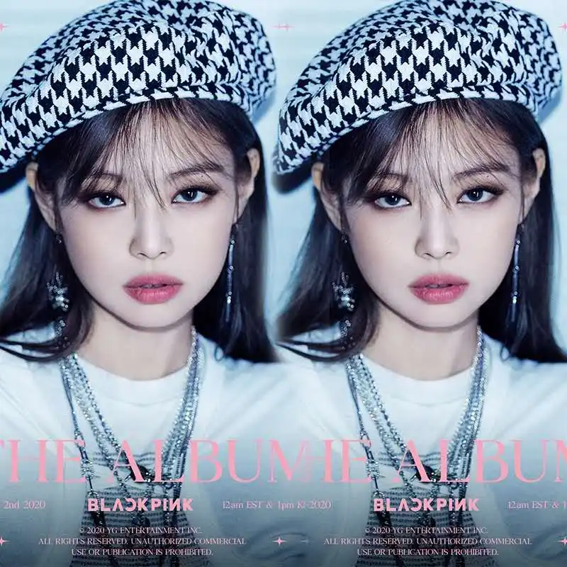 

Celebrity Jennie Beret Ladies Houndstooth Casual British Flat Top Hat Elegant Wool Without Eaves Painter Hats