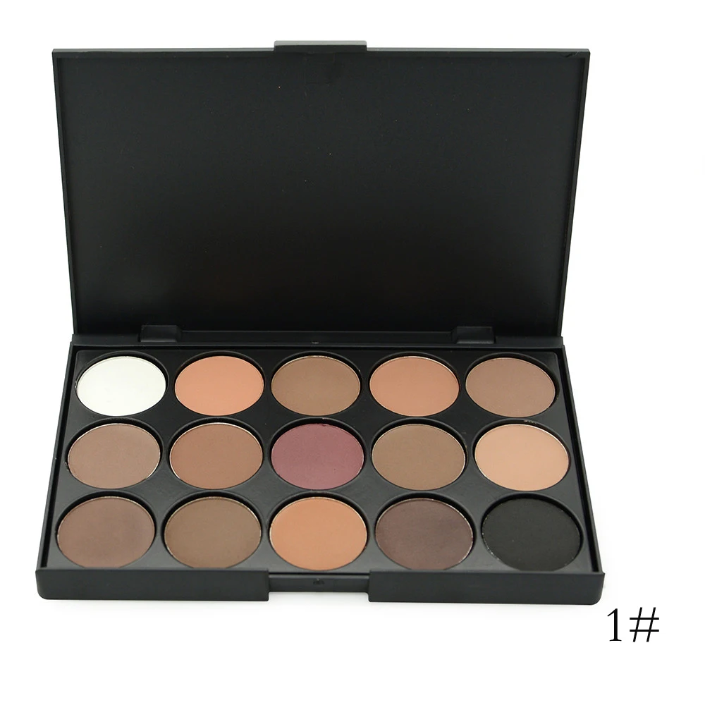 Fashion Eye Makeup 15 Color Matte Shimmer Pigment Nude Eyeshadow Palette Cosmetic Make up Set EARTH Tone Shadow|eye shadow|shimmer pigmenteyeshadow