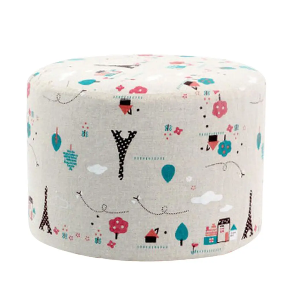 Чехол для ног из льняной ткани 2 шт. деревянный чехол табурета с железной башней