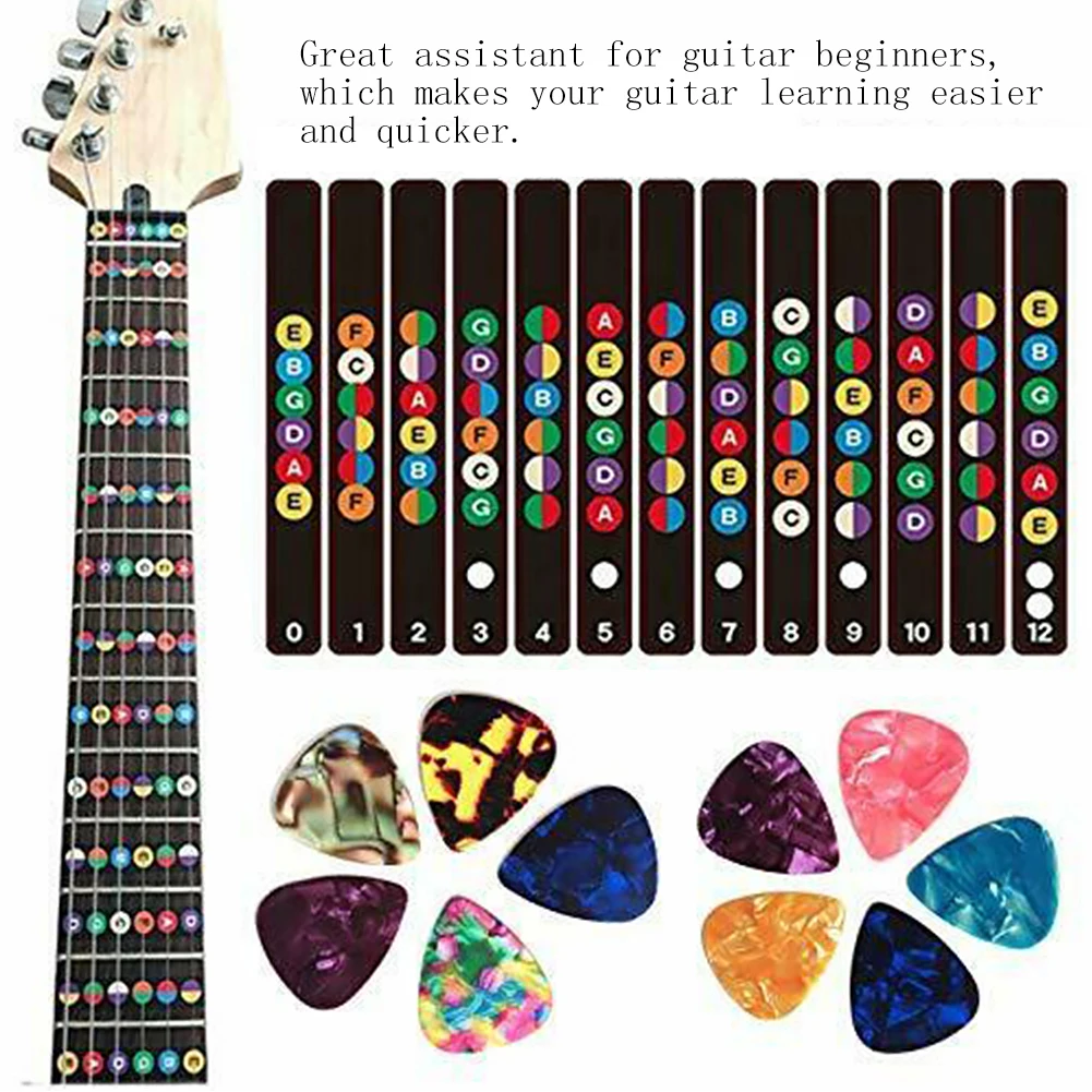 Наклейки для нот инструмент фингерборда акустические гриф электрогитары