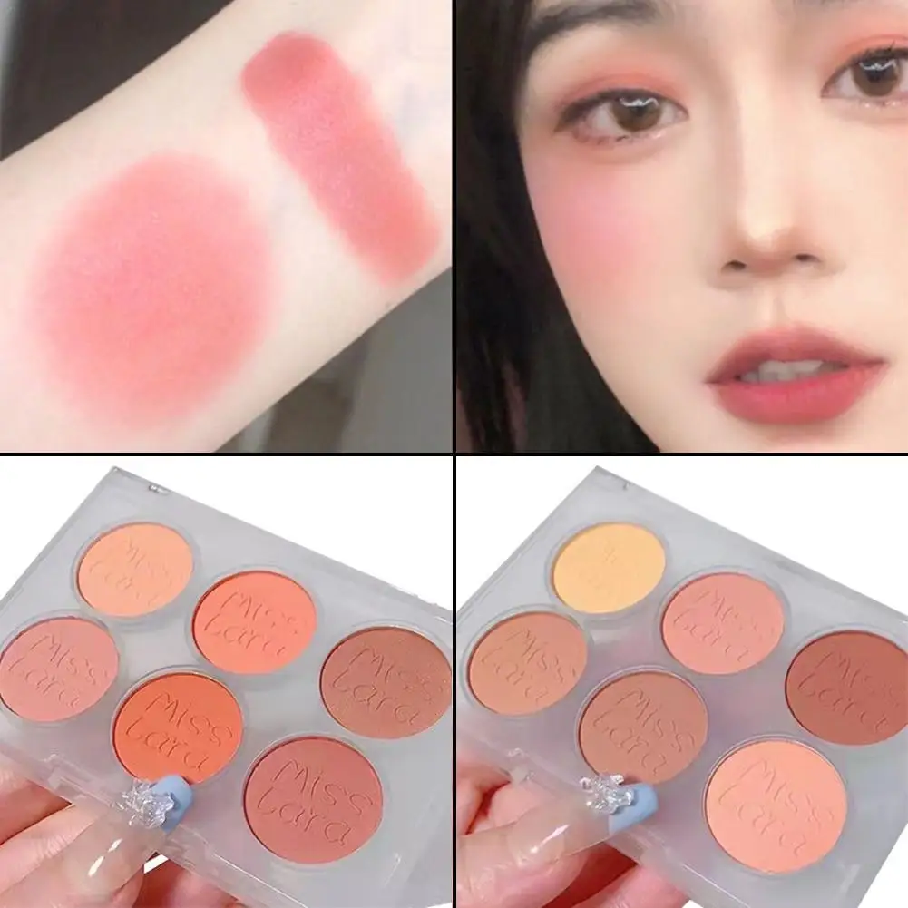 

6 Color Matte Face Blush Palette Nude Rouge Eyeshadow Palette Face Make Up Palette Long Lasting Powder Shadow Makeup Cosmetics
