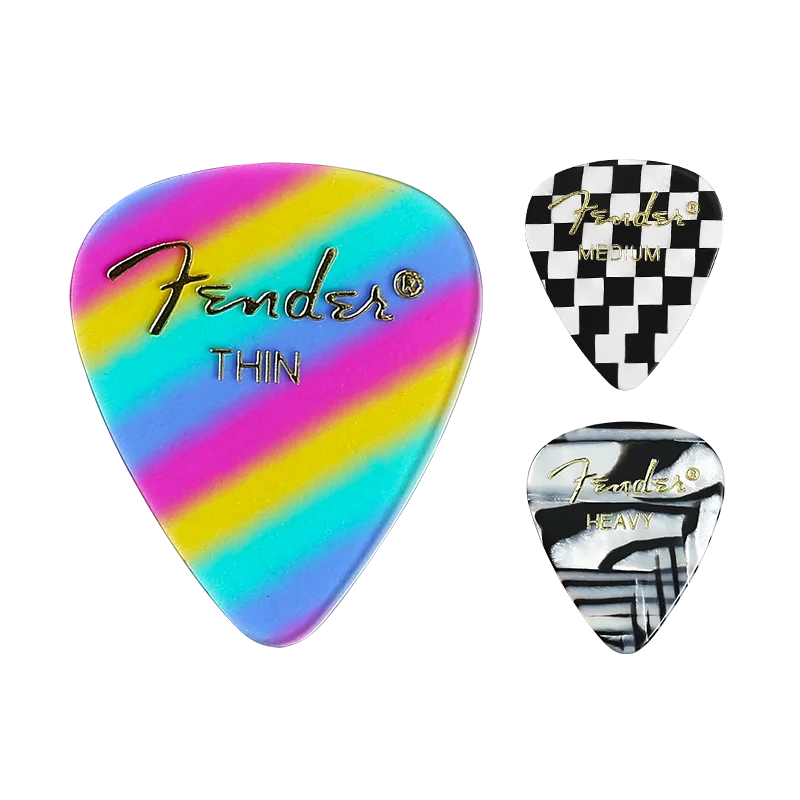 1 pc fender gitarre picks elektrische gitarre pick bunte regenbogen akustische musik picks zebra gestreiften gitarre zubehör teile free global sh