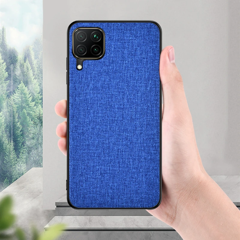 

Case For Samsung Galaxy M32 Cloth Hard PC Case TPU Frame Hard Back Cover For Galaxy M32 Business Shockproof