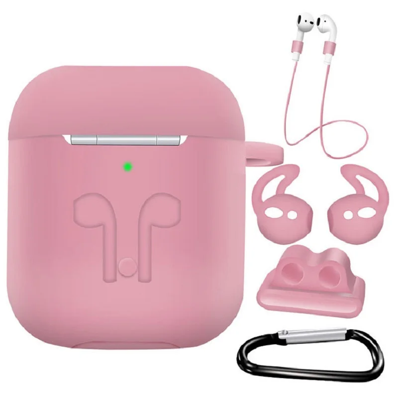 5 в 1 чехол для Airpods 1/2 Air Pods 2 силиконовый микронаушник футляр наушников
