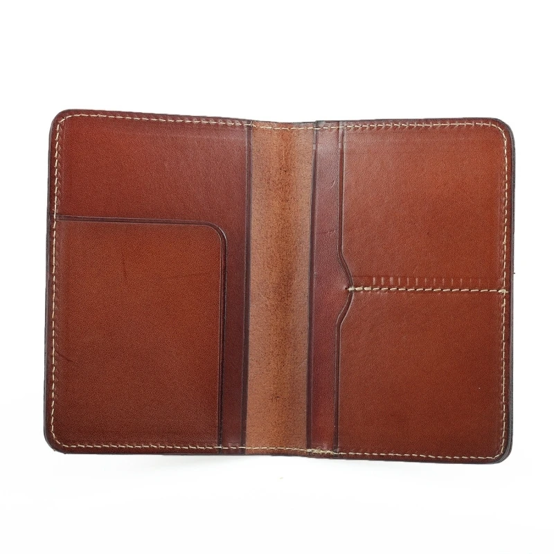 Обложка для паспорта ручной работы винтажный растительного дубления зажим