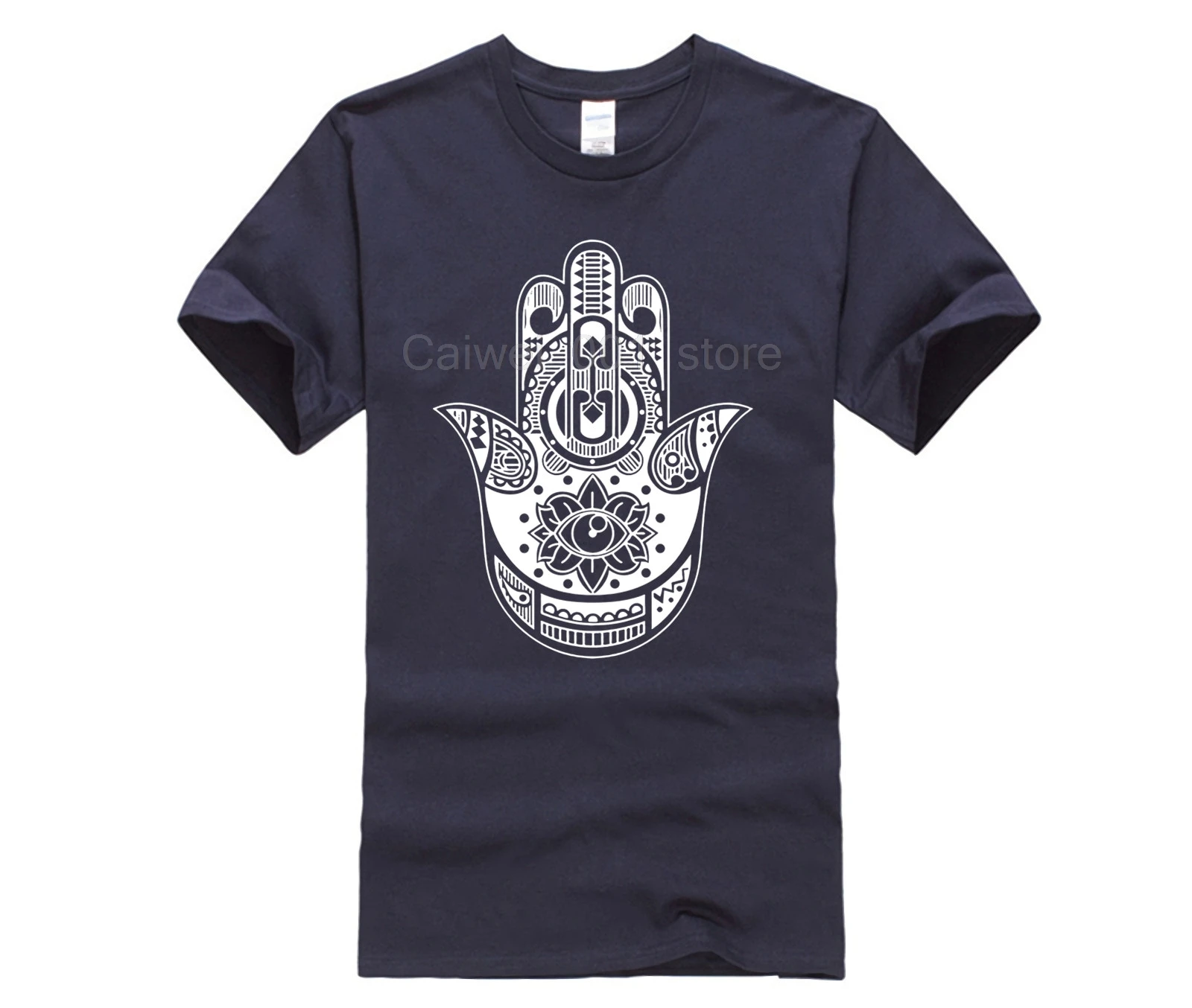 Новая летняя мужская повседневная футболка с принтом Hamsa Hand Boho Kitsch Khamsa Defend Evil Eye
