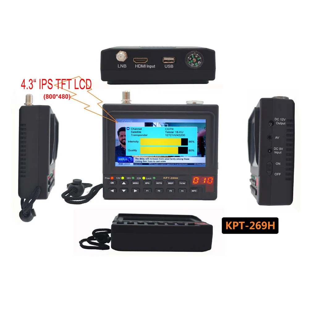 KPT 269H DVB S2 SatelliteFinder Full HD цифровой спутниковый ТВ приемник Finder метр MPEG 4 модулятор S