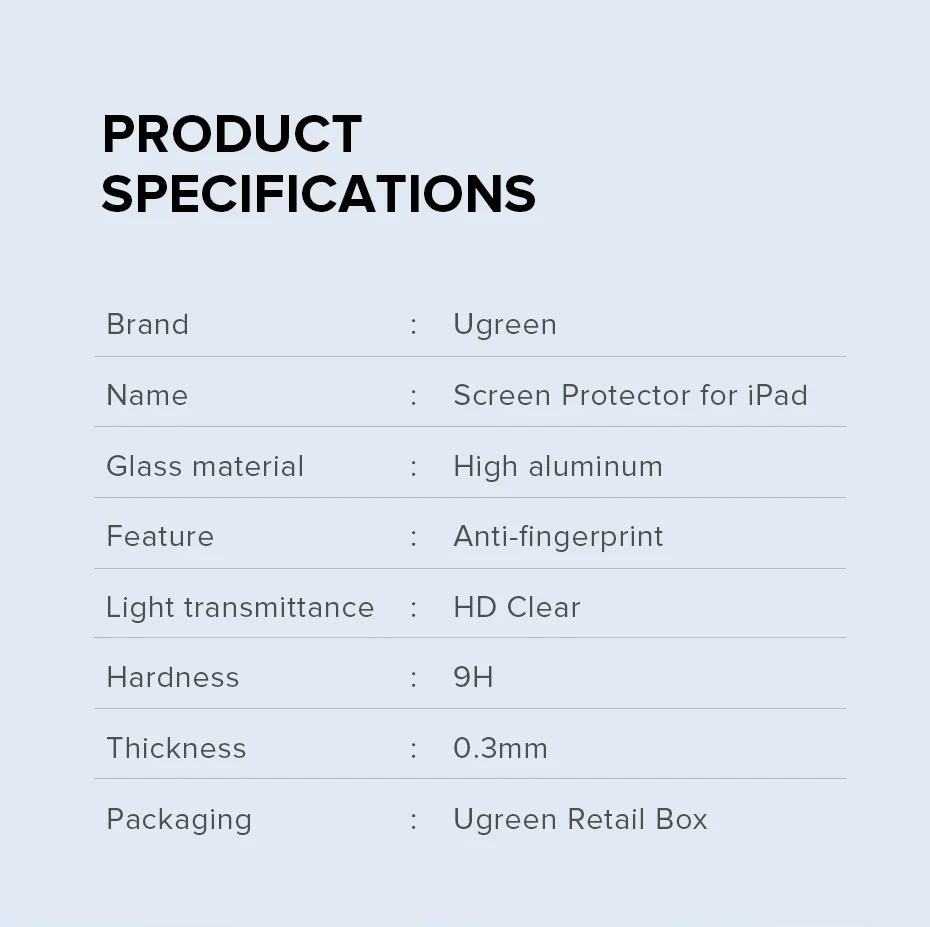 Защитное стекло для экрана Ugreen для iPad Air Pro 9,7 дюймов, Защитное стекло для экрана для iPad