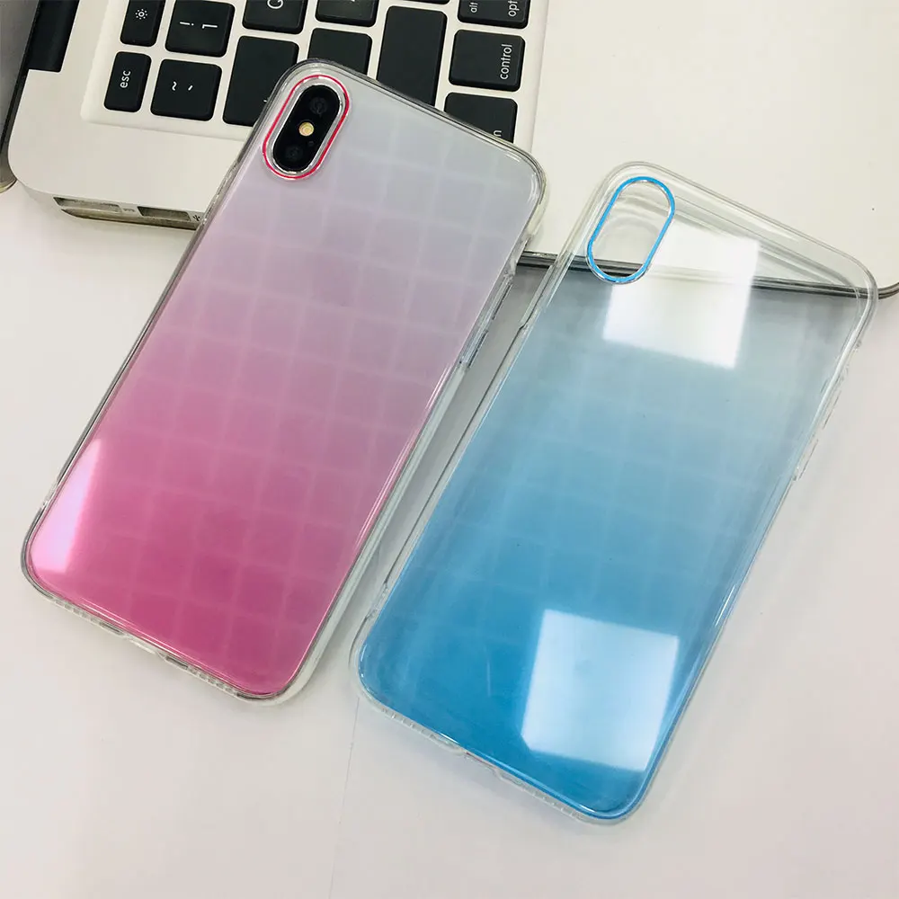 KISSCASE Gradient Colorful Phone Case for iPhone 7 8 6 6S Plus X XR XS Max Metal Lens Protective Tempered Glass Back Cover |