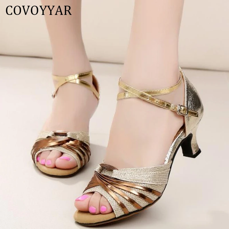 

COVOYYAR Spring Shoes Women High Heels Kitten Heel Gold Silver Woman Pumps Female Wedding Party Shoes Latin Dance Shoes WHH214