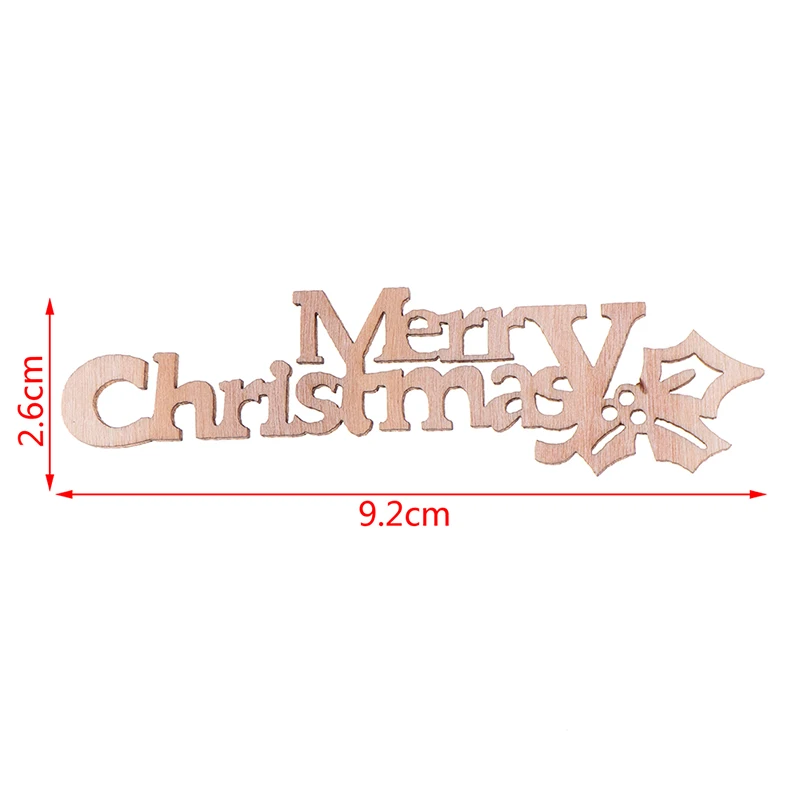 

10Pcs Wood DIY Christmas Pattern Craft Accessories Natural Wooden Letters "Merry Christmas" Handmade Sewing Home Decoration