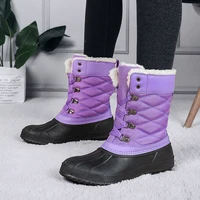 fashion womens winter high boots plus size waterproof rubber boots for women plush warmest snow boots outdoor platform shoes