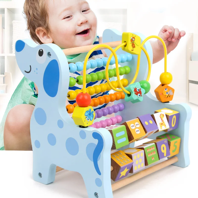 

Preschool Kids Wooden Montessori Math Toys Multifunction Abacus Toys Around Beads Early Learn Teaching Aids Educational Toys