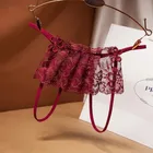 Женские кружевные трусики с открытой промежностью, Экзотические Стринги, прозрачные мини-стринги, эротическое нижнее белье свободного размера, сексуальная одежда