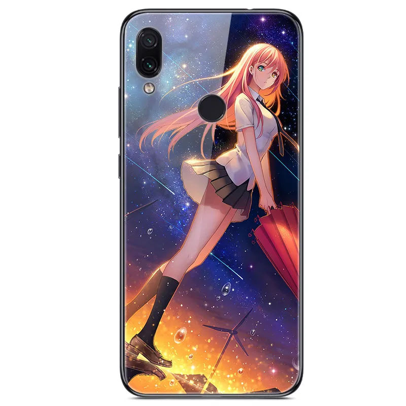 52 Для Xiaomi Redmi 7 Чехол из закаленного стекла твердая задняя крышка для Xiaomi Redmi Note 7 чехлы для телефонов силикон бампер Coque на Redmi7 Note7 - Цвет: 52