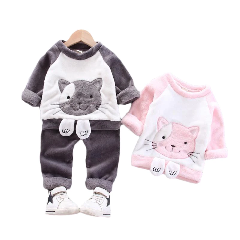 

Children Sleepwears Winter Flannel Pajamas Sets Baby Girls Pajamas Boys Pyjamas Cartoon Nightgown Warm Plush Casual Homewear