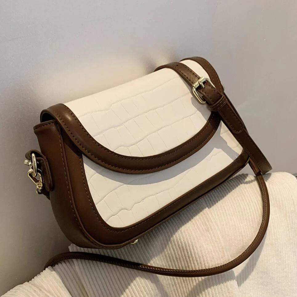 

Stone pattern Square Armpit bag 2021 Fashion New High-quality PU Leather Women's Designer Handbag Vintage Shoulder Messenger Bag
