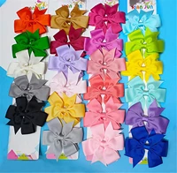 100pcs colors solid grosgrain ribbon cheer bows clips hairpin girls hair bows boutique hair clip headware kids hair accessories