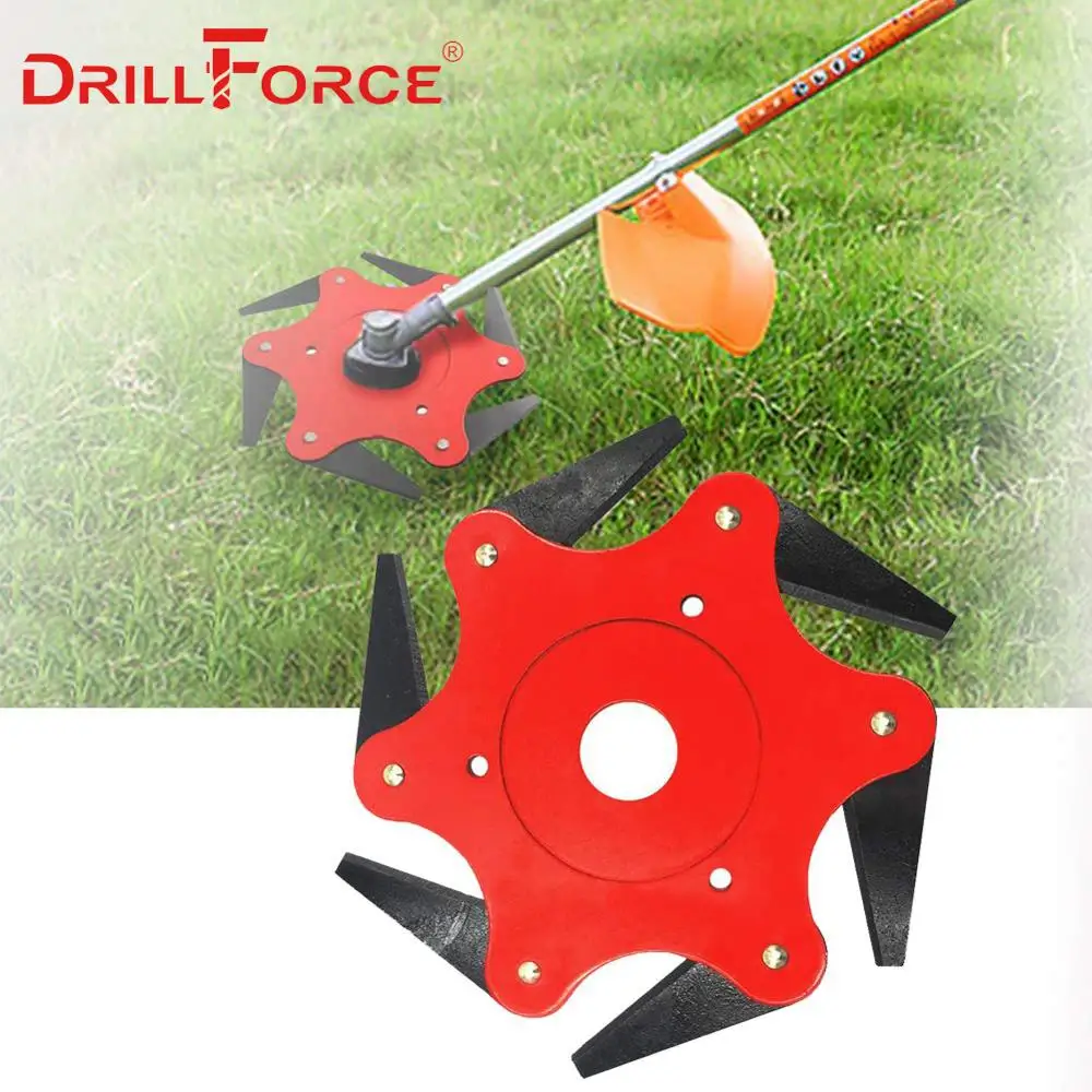Бритва Brush Cutter Blade Trimmer Drillforce 6 Teeth Metal Blades Head 65Mn для газонокосилки в саду для травы.