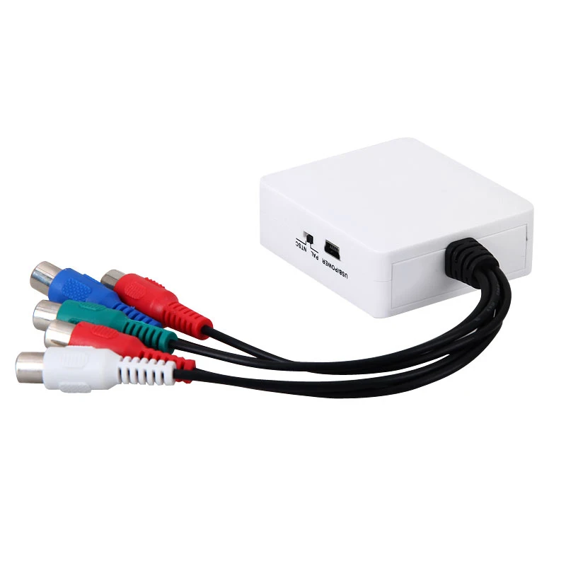 Component to AV converter 5 RCA component Ypbpr composite with audio supported in out | Электроника