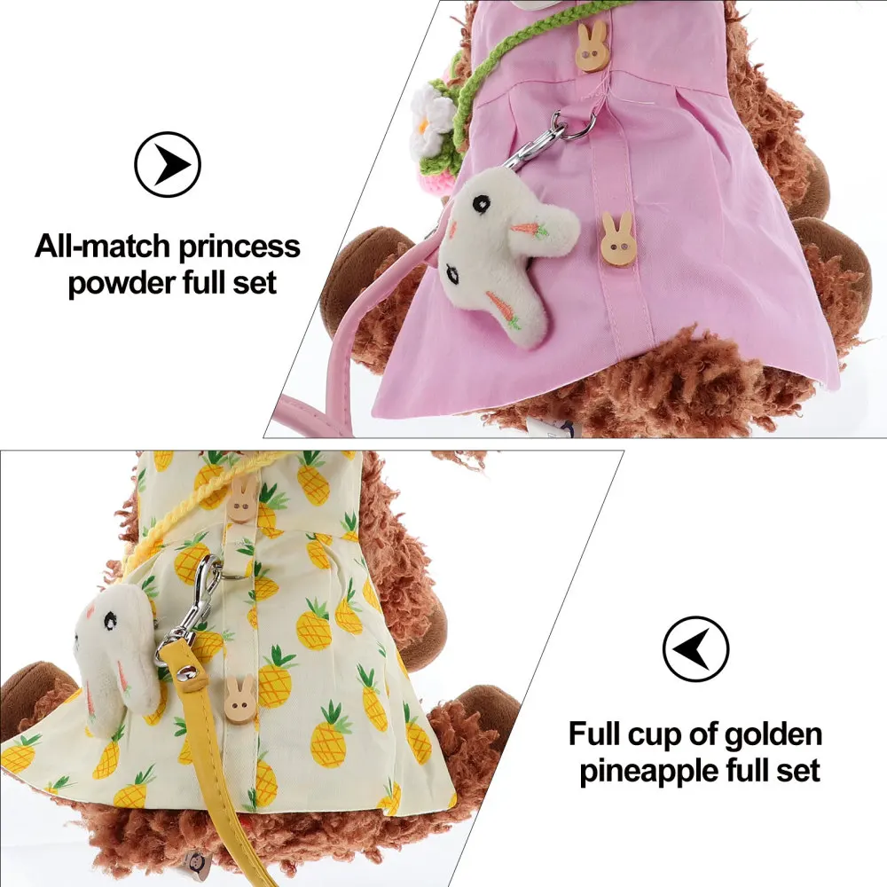 

2 Sets Pet Rabbit Harness and Bag Pet Warm Hat and Costume with Rabbit Decoration