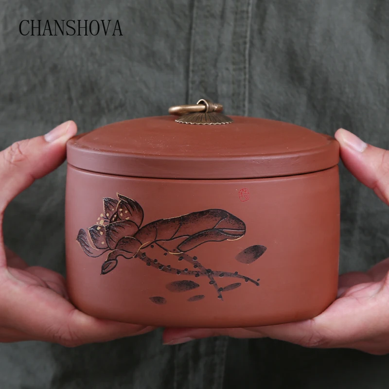 Керамическая коробка для чая CHANSHOVA герметичный контейнер хранения из фиолетовой
