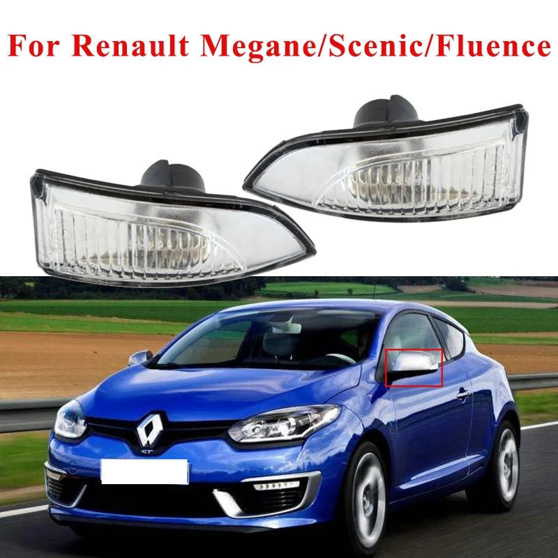 

Car Side Rearview Mirror Turn Signal Lights Reversing Indicator Lamp Housing for Renault Megane III/Scenic III/Fluenc/Latitude