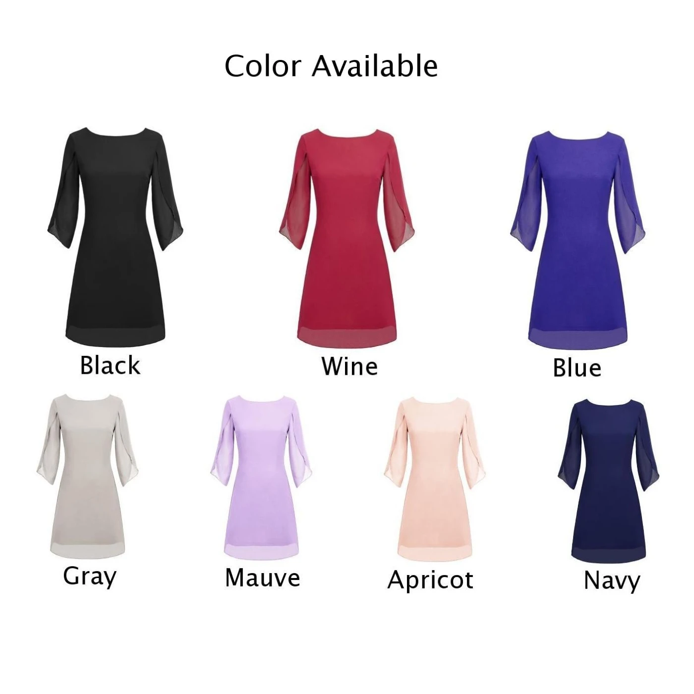 Женская сорочка платье осень-лето Двухслойное 3/4 с разрезными рукавами v-образным