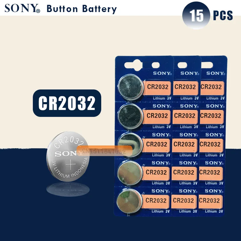 15pcs/lot SONY Original cr2032 Button Cell Batteries 3V Coin Lithium Battery For Watch Remote Control Calculator | Электроника