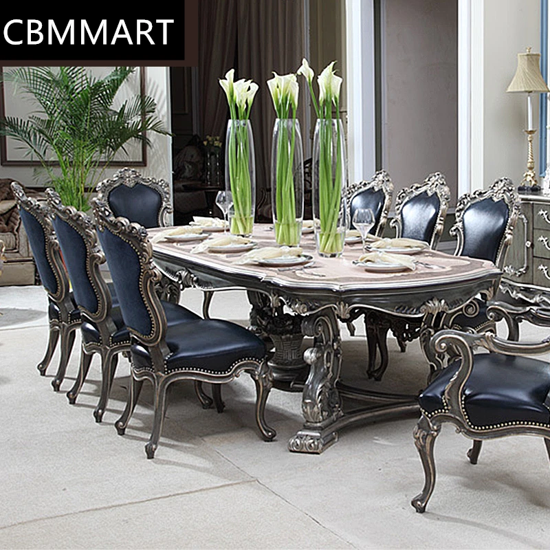 Роскошный Новый дизайн столовая мебель из цельного дерева стол для столовой