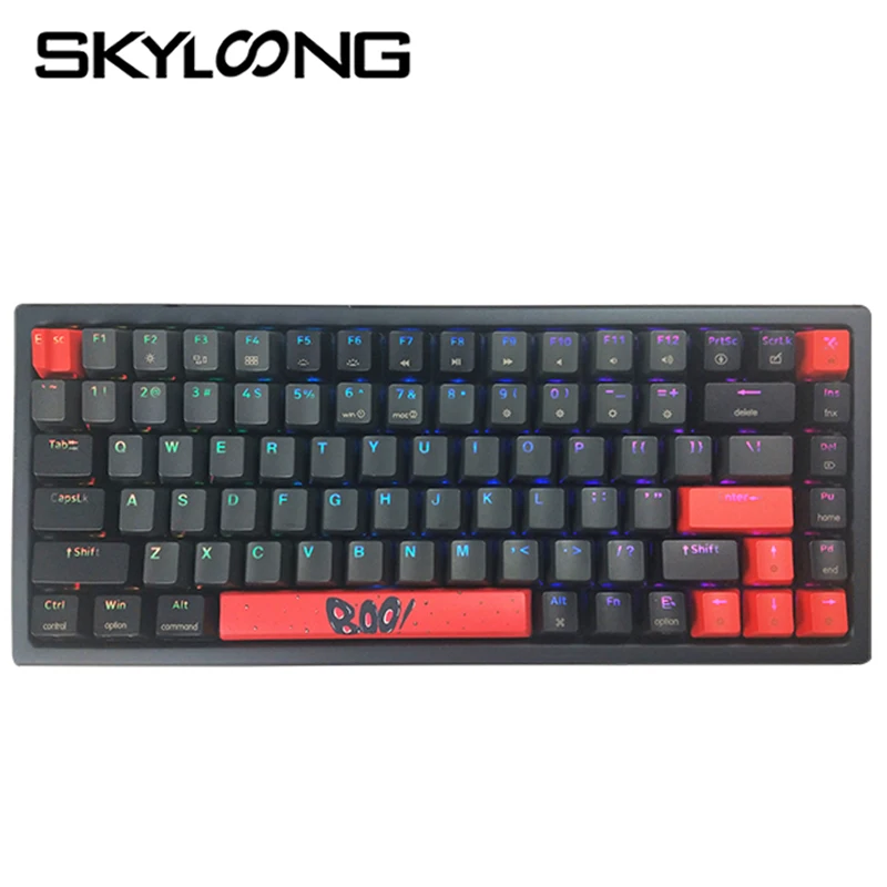 

SKYLOONG SK84s Optical Switch PBT Keycap 84 Keys Wireless Bluetooth Gaming Keyboards Black Bottom Shell for Mechanical Keyboards