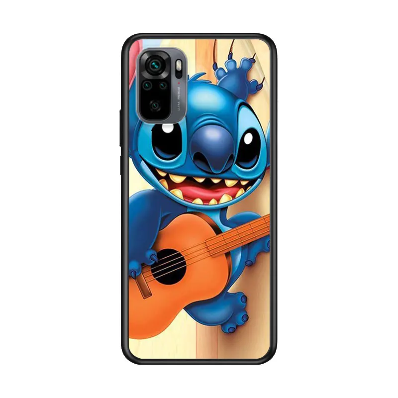 

Stitch cute cartoon for Xiaomi Redmi Note 10 10S 9 9T 9S 9Pro Max 8T 8Pro 8 7 6 5 Pro 5A 4X 4 Soft Black Phone Case