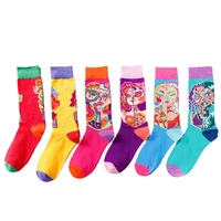 new product socks european and american harajuku ing tide socks creative socks comic cartoon bright color couple socks