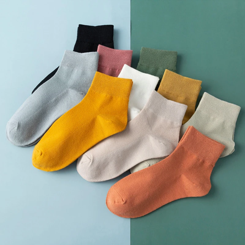 

Pure Cotton Breathable Women'S Socks Candy Color Short Socks Women Girl Good Quality Soft Fashion Loose Fluffy Thermal Socks