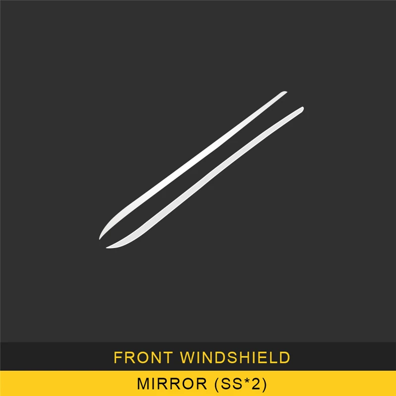 

CARMANGO for VW Volkswagen Passat B8 2017-2019 Car Front Windshield Gloss Chrome Cover Frame Trim Sticker Exterior Accessories