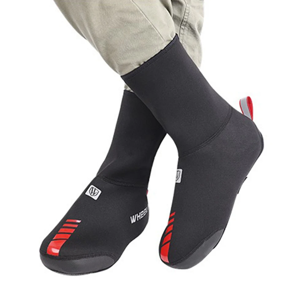 

Cycling Shoe Covers Thermal Fleece-Lined Shoe Cover for Bike Windproof Overshoes with Reflective Zipper Warm Overshoes