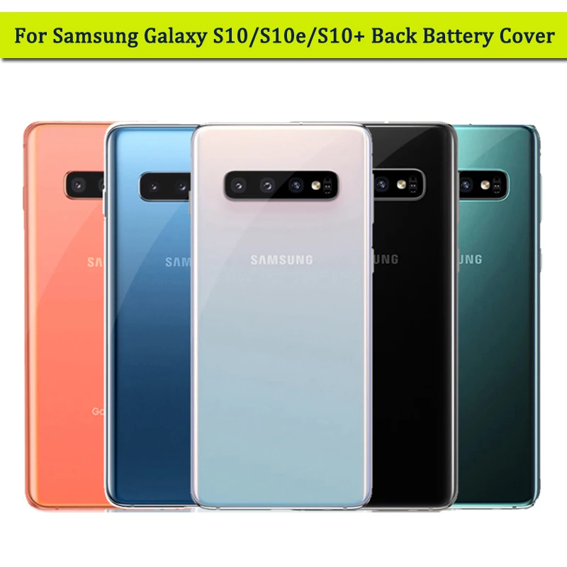 Задняя крышка батарейного отсека для Samsung Galaxy S10 S10e Plus + задняя корпуса камеры