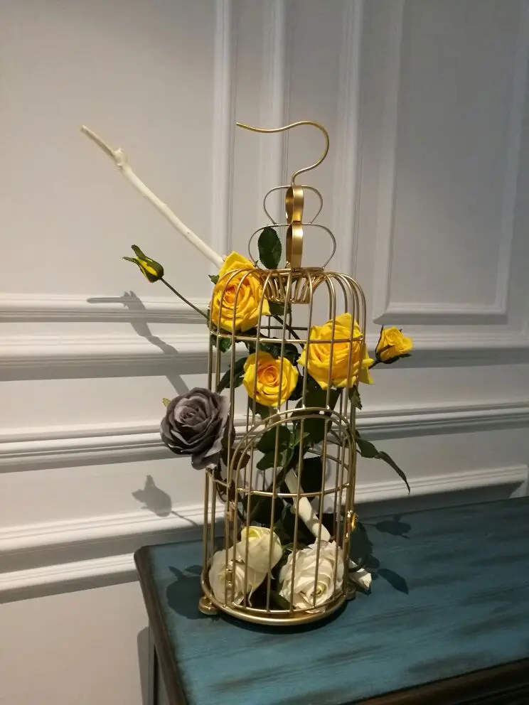 Металлическая железная рукодельная лампа украшения Свадебная птичья клетка