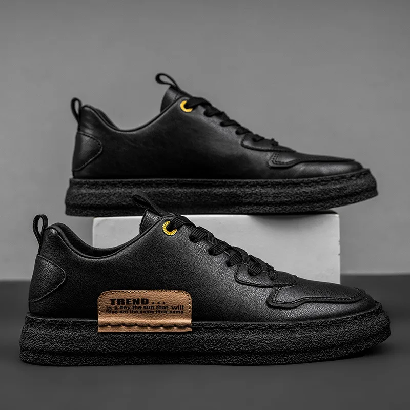 

2021 Four Seasons Plus Size Sneakers Korean Sports and Leisure All-match White Shoes Leather Shoes