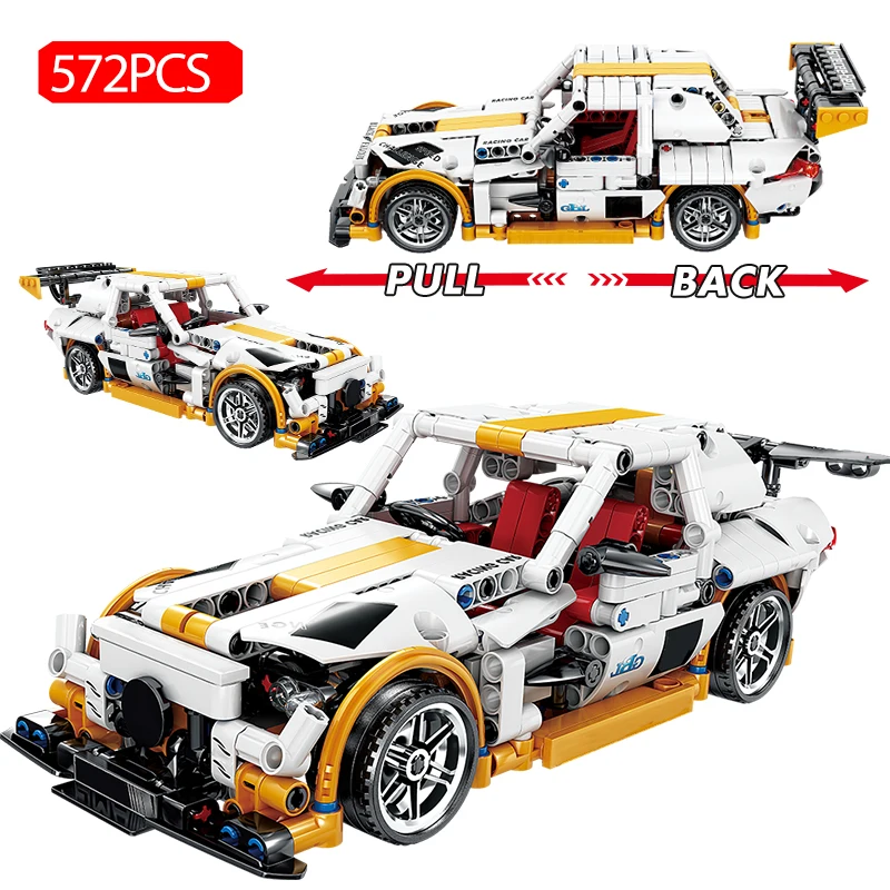 

Городской гоночный автомобиль, Модель гоночного автомобиля, строительные блоки, Тяговая формула MOC, детали для мальчиков, игрушки для детей